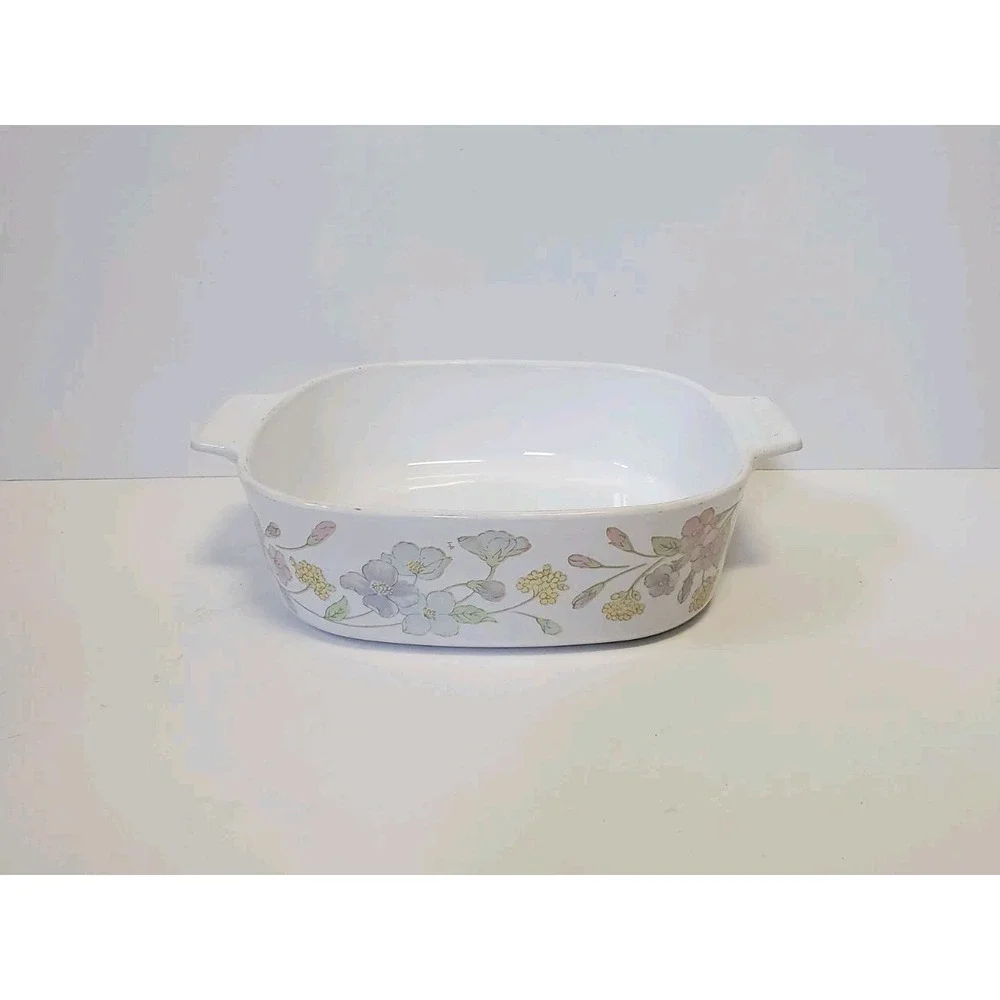 Corning Ware English Meadow Casserole Dish Vintage Floral Pyroceram Baking Pan
